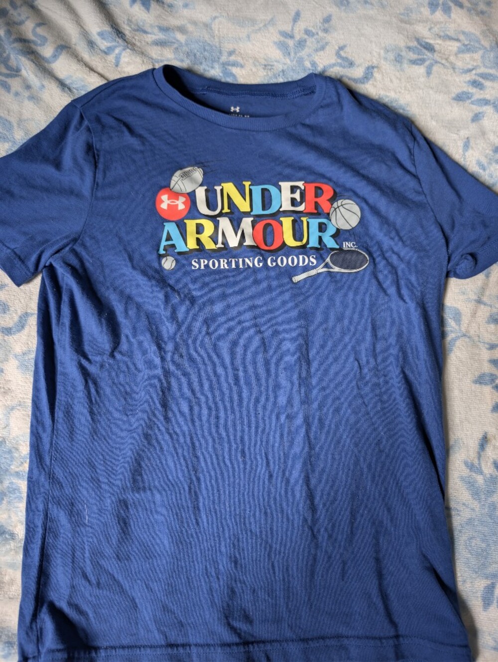 Under Armour Blue Graphic Sporting Goods Tee
